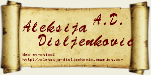 Aleksija Dišljenković vizit kartica